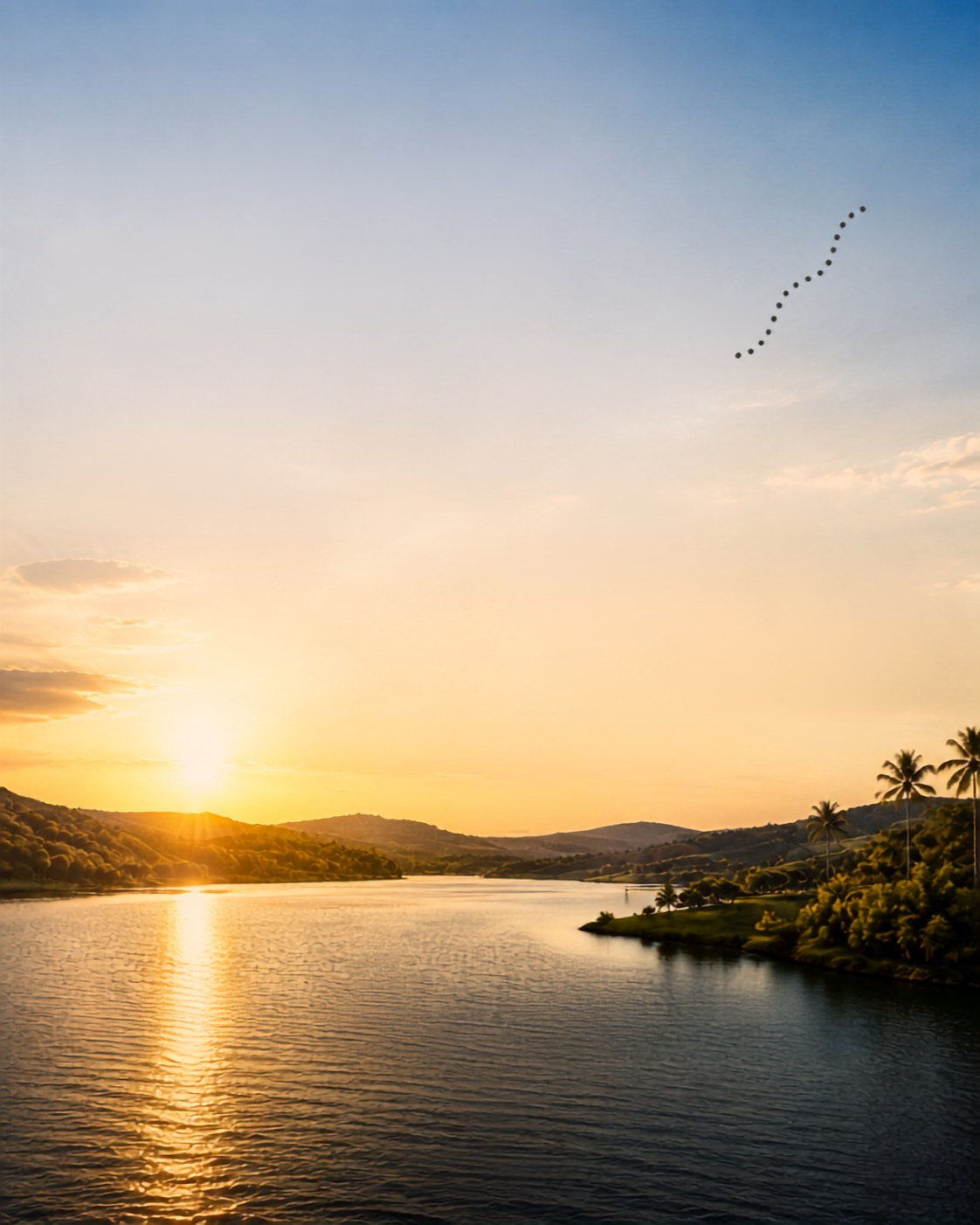 Pôr do sol sobre o Lago Corumbá IV